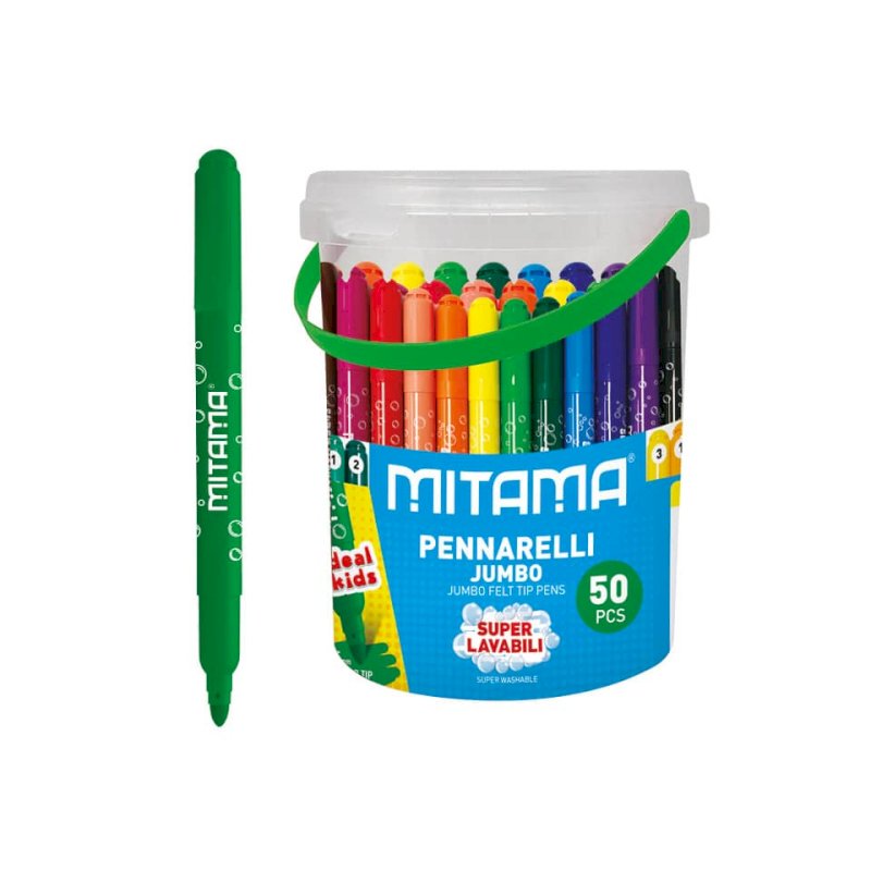 Pennarelli Mitama JumboSuper Lavabili - punta maxi 5 mm - colori