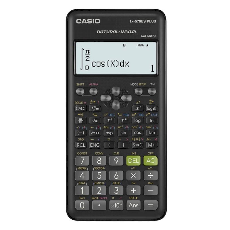 Calcolatrice scientifica Casio FX-570ES PLUS con 417 funzioni. Ammessa alla  Maturità - FX-570ESPLUS-2WETV