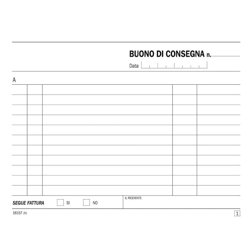 Blocco Buoni Consegna 50 Fogli Doppia Copia - Formato 16,5x11,5 Cm (Confezione Da 5)