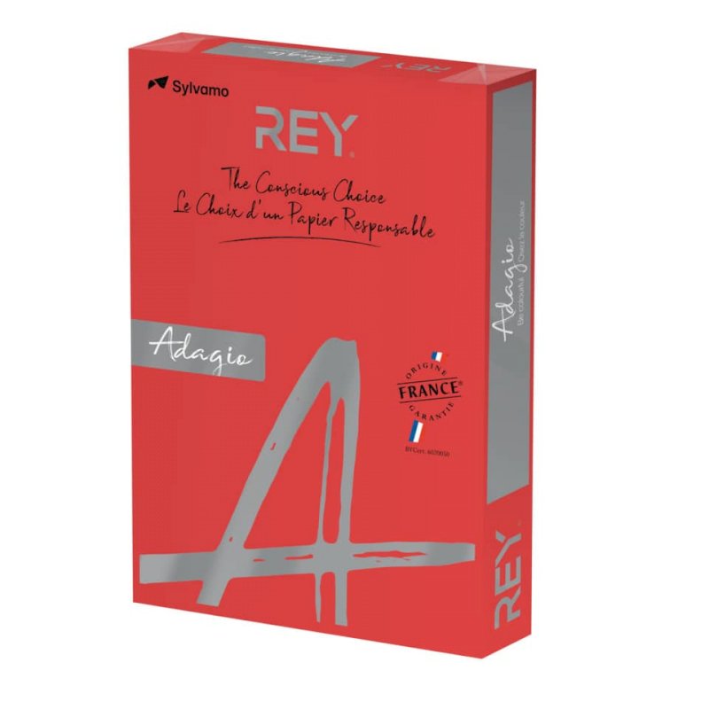 Carta colorata A4 Sylvamo Rey Adagio 160 g/m² rosso intenso 22 - Risma da  250 fogli - ADAGI160X462