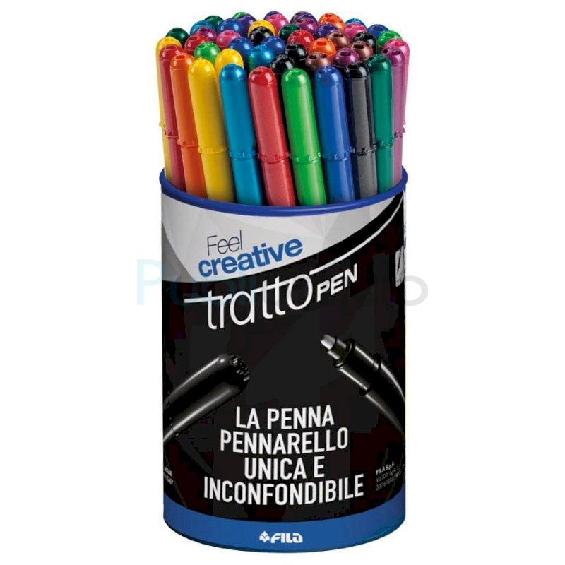 TRATTO Fineliner Tratto Pen Metal, Punta 0,5 mm, Nero (confezione 12 pezzi)  - Penne Fineliner