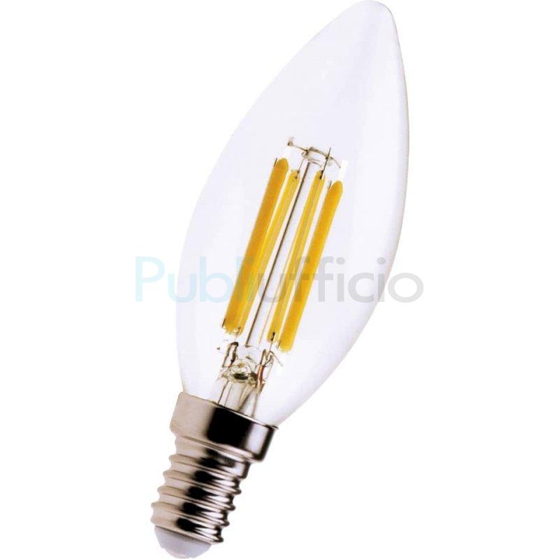 Lampadina LED a filamento candela 6W attacco E14 806 lumen luce