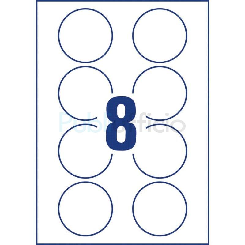 Badge adesivi per tessuti rotondi Avery Ø 65 mm - 8 et/foglio