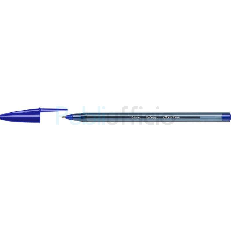 Penna a sfera a scatto con cappuccio ECOlutions - punta 1,0mm - blu - Bic -  conf. 60 pezzi su