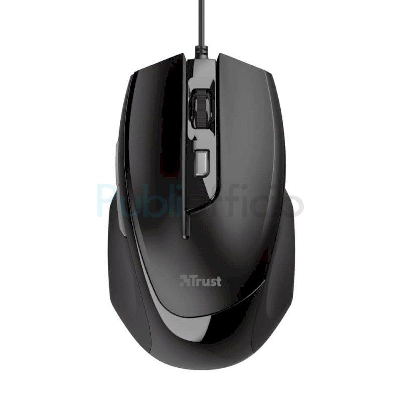 Mouse con filo Trust Voca Comfort 800-2400 dpi USB 2.0 nero - cavo