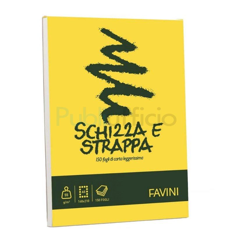 Album da disegno Favini SCHIZZA&STRAPPA in carta naturale liscia