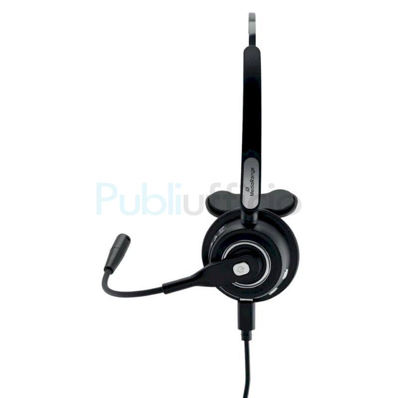 Cuffie stereo per PC Media Range con microfono e filo - USB - nero - MROS304