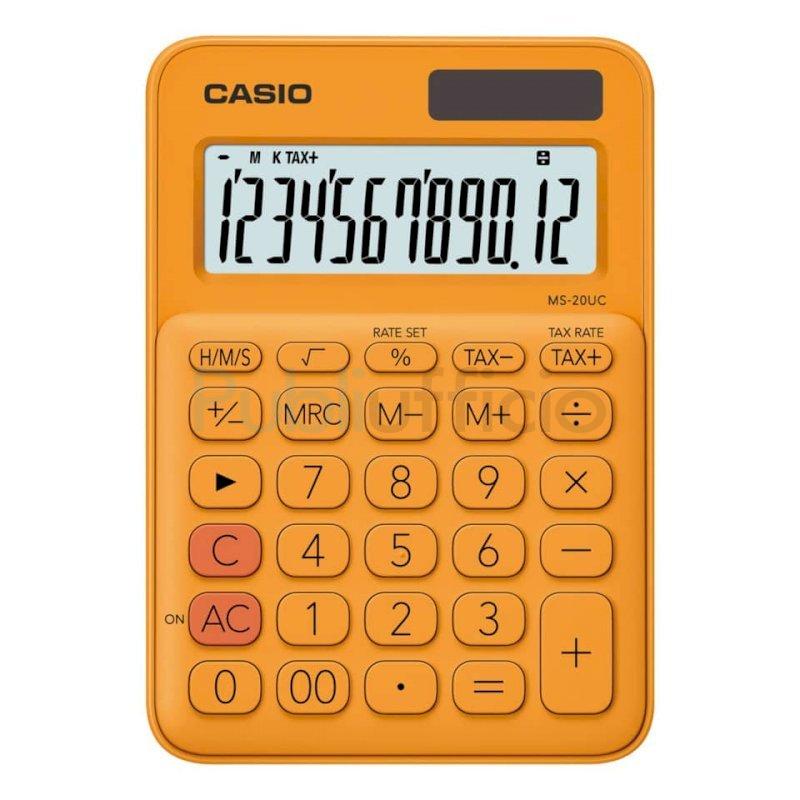 Calcolatrice da tavolo CASIO solare o batteria - 12 cifre - Arancio MS-20UC -RG-W-EC
