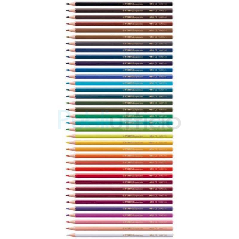 Matite colorate acquerellabili Stabilo aquacolor® astuccio in cartone  assortiti Conf. 36 pezzi - 1636-7