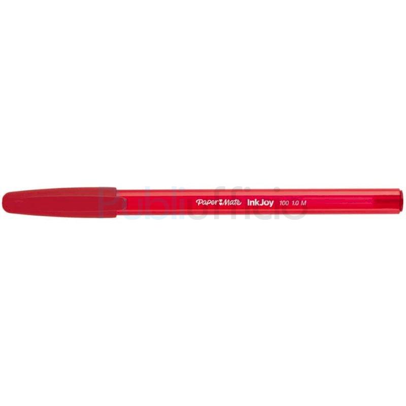 Penna a sfera stick Paper Mate Inkjoy 100 CAP ULV M 1 mm rosso S0957140