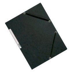 Cartellina a 3 lembi con elastico Q-Connect 24,3x32 cm cartoncino manilla 375 g/m² grigio - KF02169