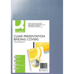 Copertina per rilegatura Q-Connect A4 250 µm trasparente conf. 100 pezzi - KF24011