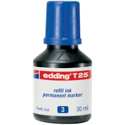 Inchiostro permanente per ricarica edding T 25 blu - 30 ml E-T25 003
