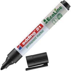 Marcatore permanente Edding 21 EcoLine punta tonda - tratto 1,5-3 mm nero - 4-21001