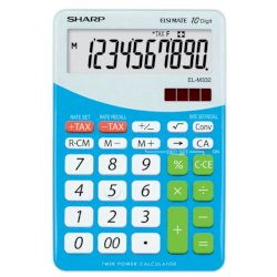 Calcolatrici da tavolo a 10 cifre SHARP con ampia varietà di funzioni blu SH-ELM332BBL