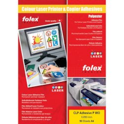 Film adesivo per stampanti laser e copiatrici Folex CLP Adhesive P WO 0,05 mm A4 lucido  Cf. 50 - 2999W.050.44100