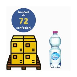 Bancale composto da 72 confezioni da 24 bottiglie realizzate in PET di Acqua Vera naturale nella versione 500 ml. Formato ''On The Go'' ideale per essere trasportato ovunque: a scuola, al lavoro oppure in viaggio.
