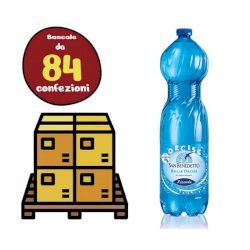 Bancale 84 confezioni da 6 bottiglie da 1,5 L di Acqua Minerale Frizzante San Benedetto, fonte Benedicta Scorzé (VE).