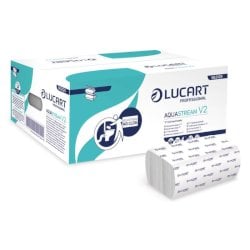 Asciugamano 2 veli Aquastream piegato a ''V'' - conf. 20 pacchetti Lucart Professional 170 foglietti - 863129