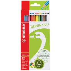 Matite colorate GREENcolors astuccio in cartone Stabilo 12 colori assortiti 6019/2-121