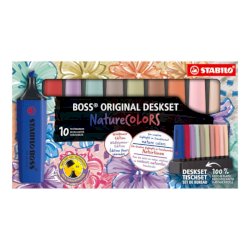 Desk set 10 evidenziatori Stabilo Boss Nature Colors Wildflowers Edition 2-5 mm assortiti - 7010-3-5
