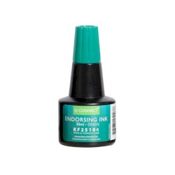 Inchiostro per timbri Q-Connect senza olio 28 ml verde KF25104
