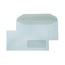 Busta bianca con finestra Blasetti Super Pocket 80 g/m2 in conf. 500 buste 110x230 mm - 126