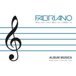 Album musica Fabriano 16 fogli - 80 g formato 17x24 cm - 19100379