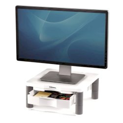 Supporto FELLOWES Premium Plus per monitor plastica riciclata grigio 34,3x33,3x6,4-16,5 cm - 91713