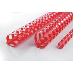 Dorsi plastici CombBind a 21 anelli - 12 mm A4 - fino a 95 fogli - conf da 100 dorsi GBC rosso - 4028217