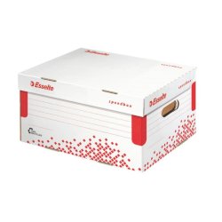 Scatola archivio Esselte SPEEDBOX con coperchio integrato bianco/rosso 25,2x19,3x35,5 cm - 623911