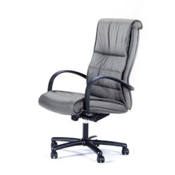 Poltrona direzionale girevole Unisit Gemini GMPY schienale fisso rivestimento ecopelle grigio - GMPY/KG