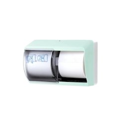 Distributore di carta igienica doppio rotolo Hylab in ABS con capacità max Ø 13 cm verde opalino - E-TO/OD-S