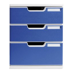 Cassettiera Exacompta MODULO Classic 3 cassetti 28,8x35x32 cm grigio/blu 325003D