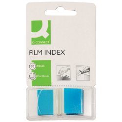 Segnapagina in blister Q-Connect 25x45 mm blu blocchetto da 50 - KF03632