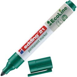 Marcatore permanente Edding 21 EcoLine punta tonda - tratto 1,5-3 mm verde - 4-21004
