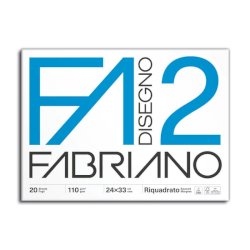 Album da disegno Fabriano F2 a 4 angoli 110 g/m² 24x33 cm 10 fogli lisci riquadrati - 04204205