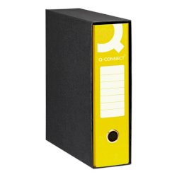 Registratore commerciale con custodia Q-Connect dorso 8 cm - 23x30 cm - giallo Q/COMM8GI