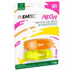 USB 2.0 Emtec C410 P2 Neon 16 GB  ECMMD16GC410P2NEO