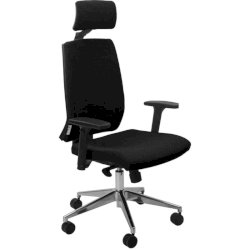 Sedia operativa girevole Unisit Larissa LR1SB con poggiatesta - rivestimento Eco grigio scuro - LR1SB/ET