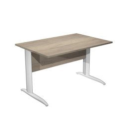 Scrivania piano rovere canadese gamba a L in metallo bianco Presto 120x80xH.72 cm - 004K2/J/AN