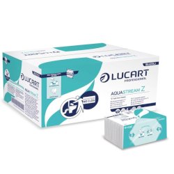 Asciugamano 2 veli Aquastream piegato a ''Z'' - conf. 15 pacchetti Lucart Professional 242 foglietti - 864018U