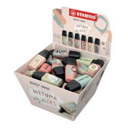 Espositore 50 evidenziatori Stabilo Boss® Mini NatureVibes - colori assortiti - 07/50-11-1