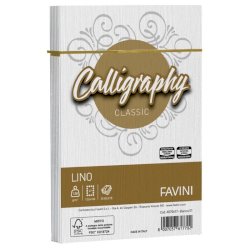 Busta Favini Lino Calligraphy 120 g - formato 12x18 cm - conf. 25 pz - colore bianco - A570617