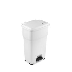 Cestino gettacarte Rotho Hera 60 L con pedale e coperchio bianco - F800060