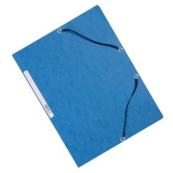 Cartellina a 3 lembi con elastico Q-Connect 24,3x32 cm cartoncino manilla 375 g/m² blu - KF02167