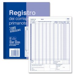 Blocco registro IVA dei Corrispettivi 12x2 copie autoricalcanti - 24x30 cm - Z10584Z118507