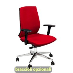 Sedia operativa girevole Unisit Larissa LR1S - rivestimento Eco rosso - LR1S/ER