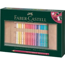Matite colorate permanenti Faber Castell Polychromos mina 3,8 mm rollset colori assortiti - conf. 30 pezzi - 110030