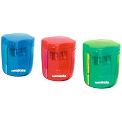 Temperamatite a 3 fori con serbatoio e tappo Nikoffice colori assortiti - 12NIK037